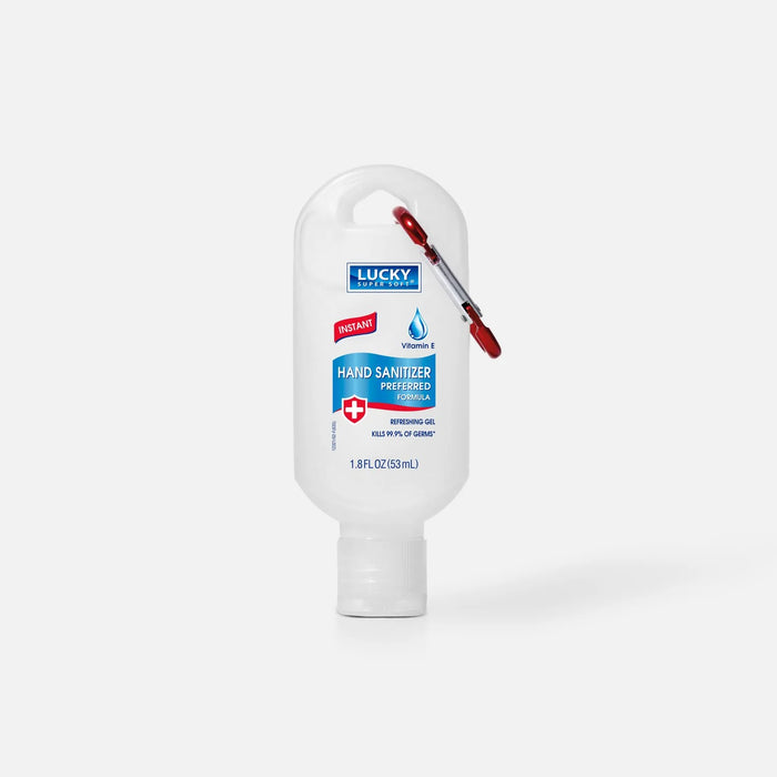Lucky Hand Sanitizer 24 Pack with Vitamin E, 1.8 fl oz (53 mL) Bottles with Clip
