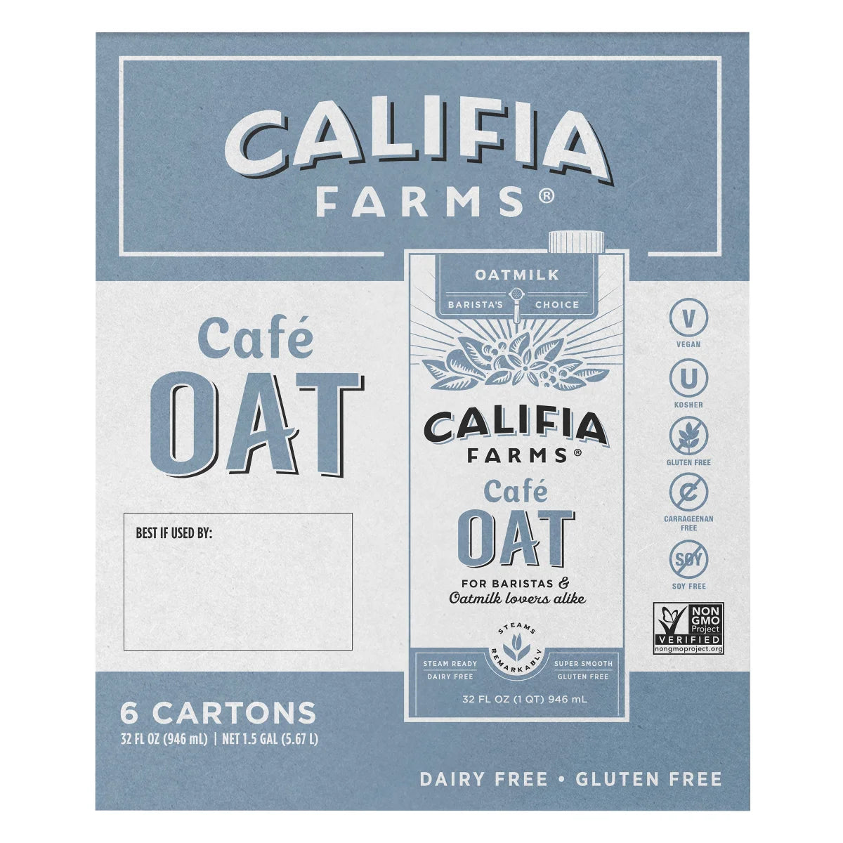 Califia Farms Café Oat Milk 6-Pack - Barista's Choice, 32 fl oz Each ...
