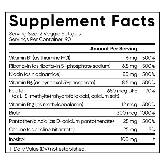 Sports Research Advanced B-Complex – 180 Veggie Softgels