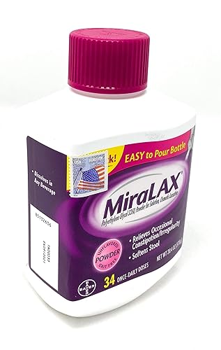 Mira LAX Powder Laxative  68 ( 2 x 34) 20.4oz  twin pack.