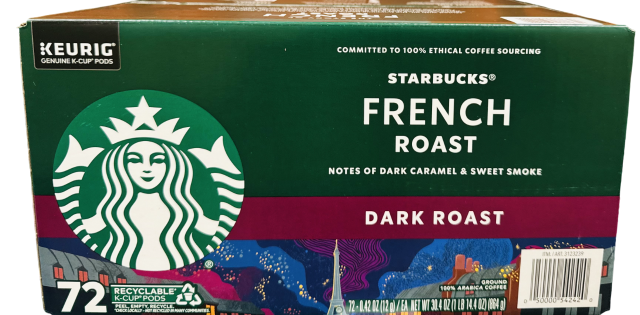 Starbucks 72-Count French Roast K-Cup Coffee Pods, Dark Roast