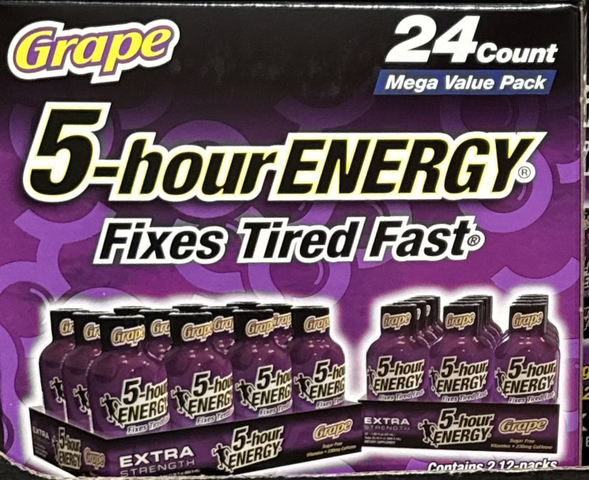 5-hour Energy Extra Strength Grape, 24-Count Mega Value Pack