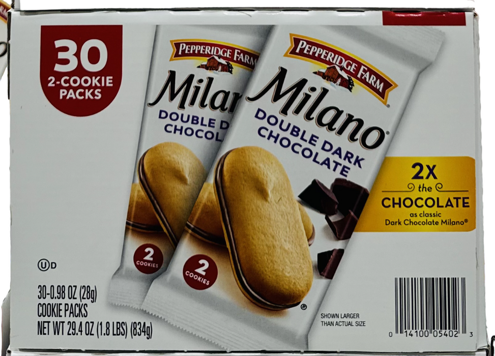 Pepperidge Farm Milano 30ct Double Dark Chocolate Cookies, 0.98 oz