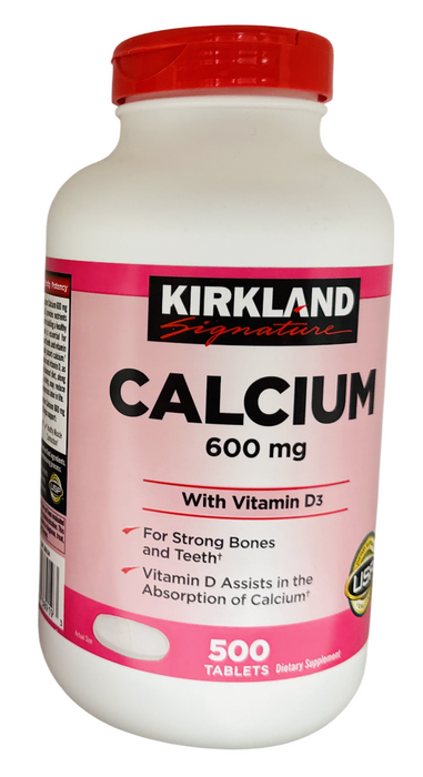 Kirkland Signature 500ct Calcium 600mg with Vitamin D3