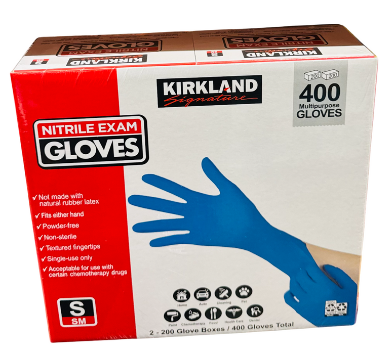 Kirkland Signature Nitrile Exam Gloves, Small (400 Count)