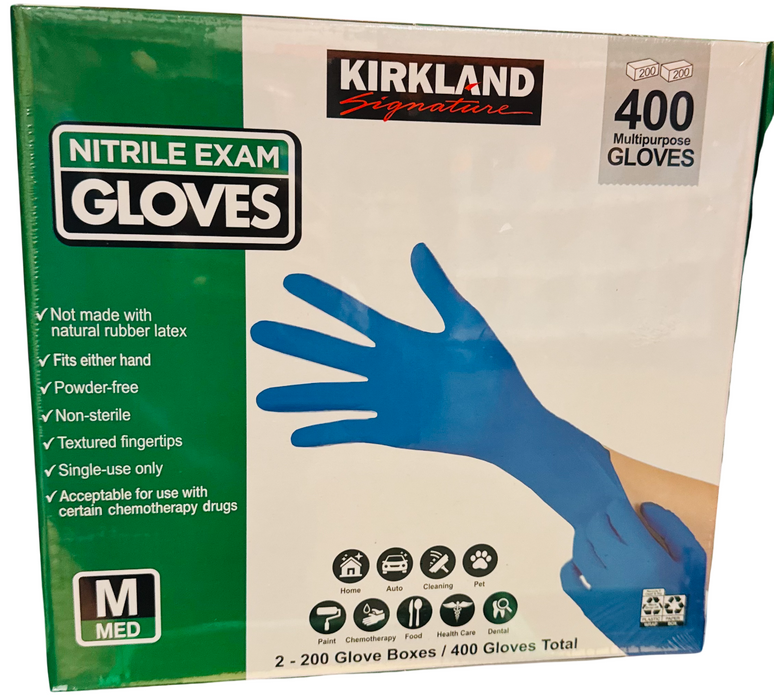 Kirkland Signature Nitrile Exam Gloves, Medium (400 Count)