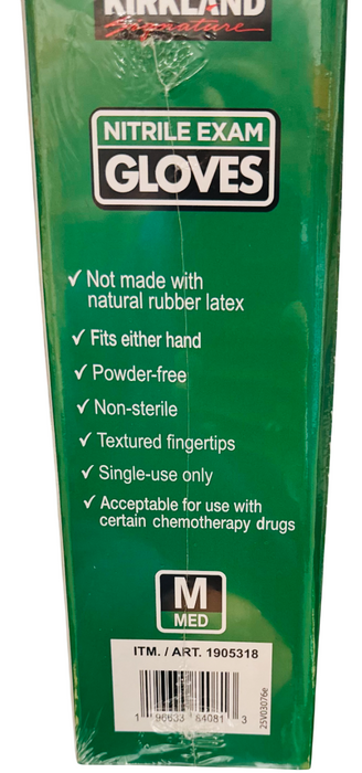 Kirkland Signature Nitrile Exam Gloves, Medium (400 Count)