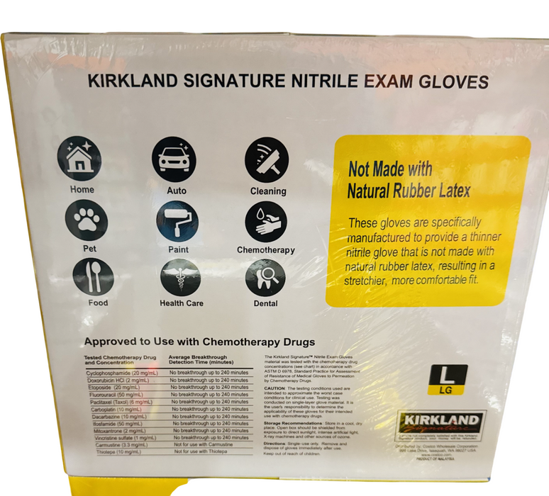 Kirkland Signature Nitrile Exam Gloves, Large (400 Count)