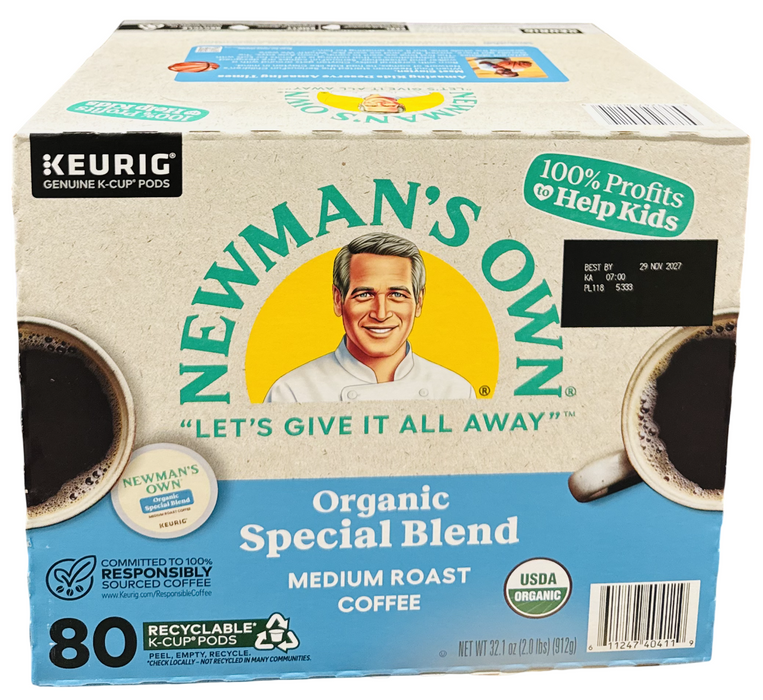 Newman’s Own 80ct Organic Special Blend Medium Roast Coffee – Keurig K-Cup Pods