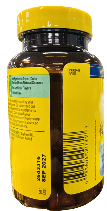 Nature Made 90 Count Vitamin D3 5000 IU + K2 100 mcg Softgels