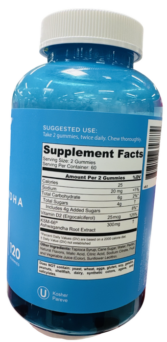 Goli 120 Count Ashwagandha Gummies – Stress Relief, Relaxation & Sleep Support