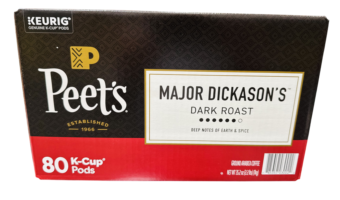 Peet’s 80 Count Major Dickason’s Blend Dark Roast K-Cup Pods, Ground Arabica Coffee, 35.2 oz