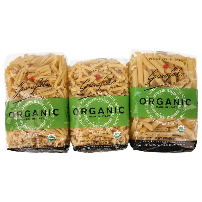 Garofalo Organic Tri-Color Pasta, Variety Pack, 17.6 oz, 6-count