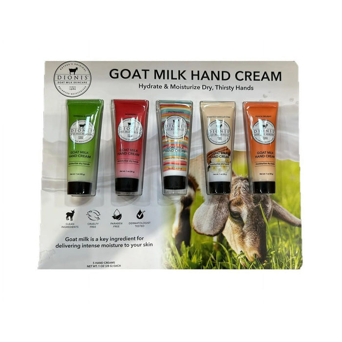 DIONIS 5pc - Goat Milk inspired hand cream 1oz - Assorted gift set.