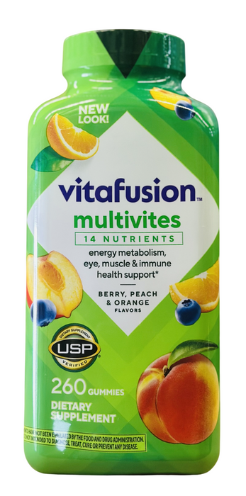 Vitafusion 260ct  Multivites Gummies- Berry, Peach & Orange