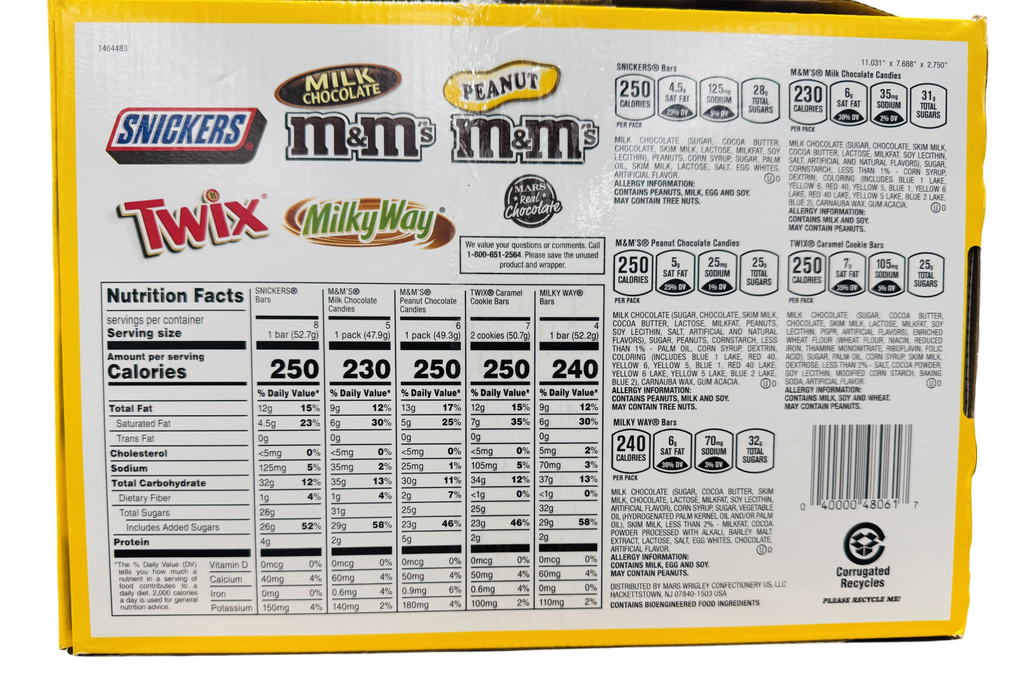 30 Count Full Size Candy Variety Pack – SNICKERS, M&M’S, TWIX & MILKY WAY, 53.66 oz