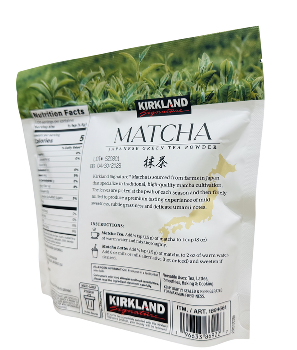Kirkland Signature 1 Pack Matcha Japanese Green Tea Powder, 12 oz (340 g)
