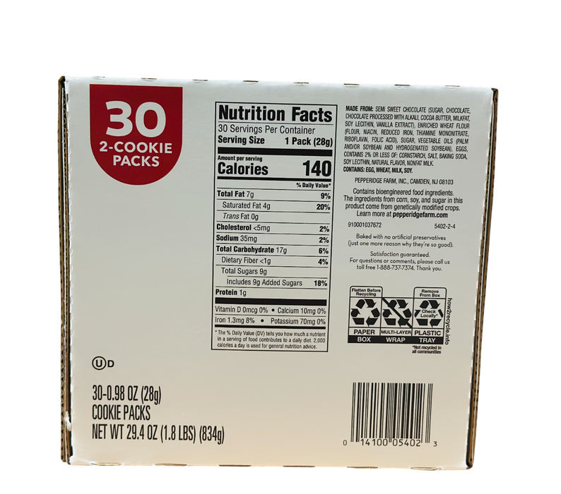 Pepperidge Farm Milano 30ct Double Dark Chocolate Cookies, 0.98 oz