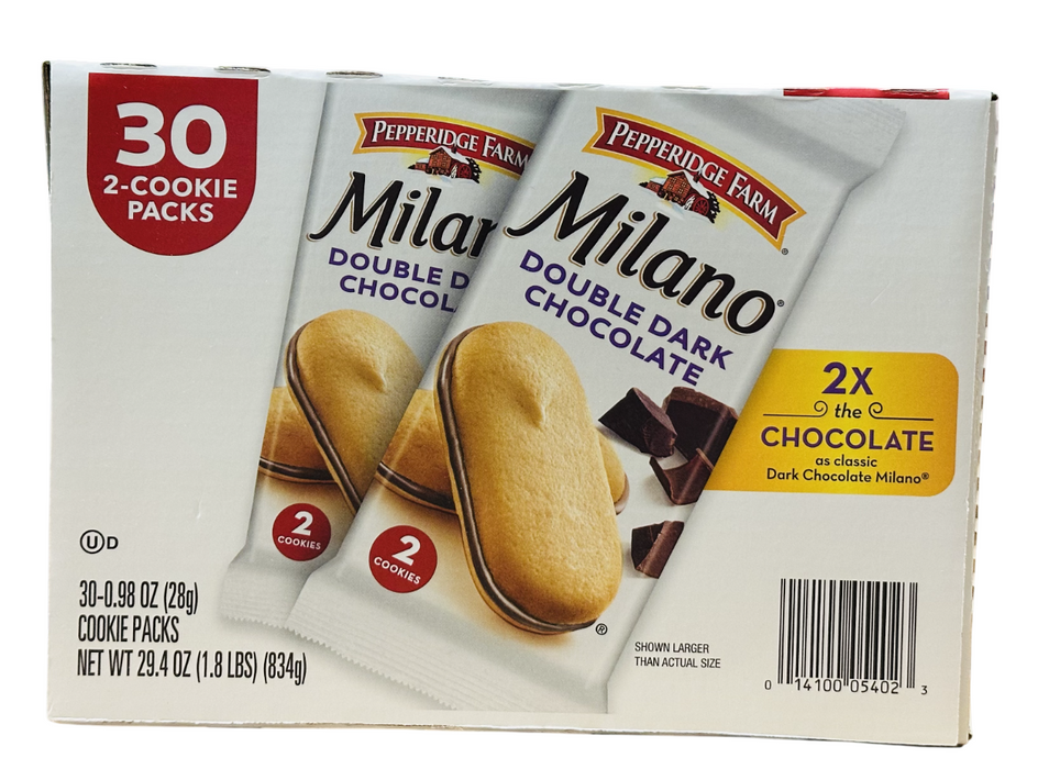 Pepperidge Farm Milano 30ct Double Dark Chocolate Cookies, 0.98 oz