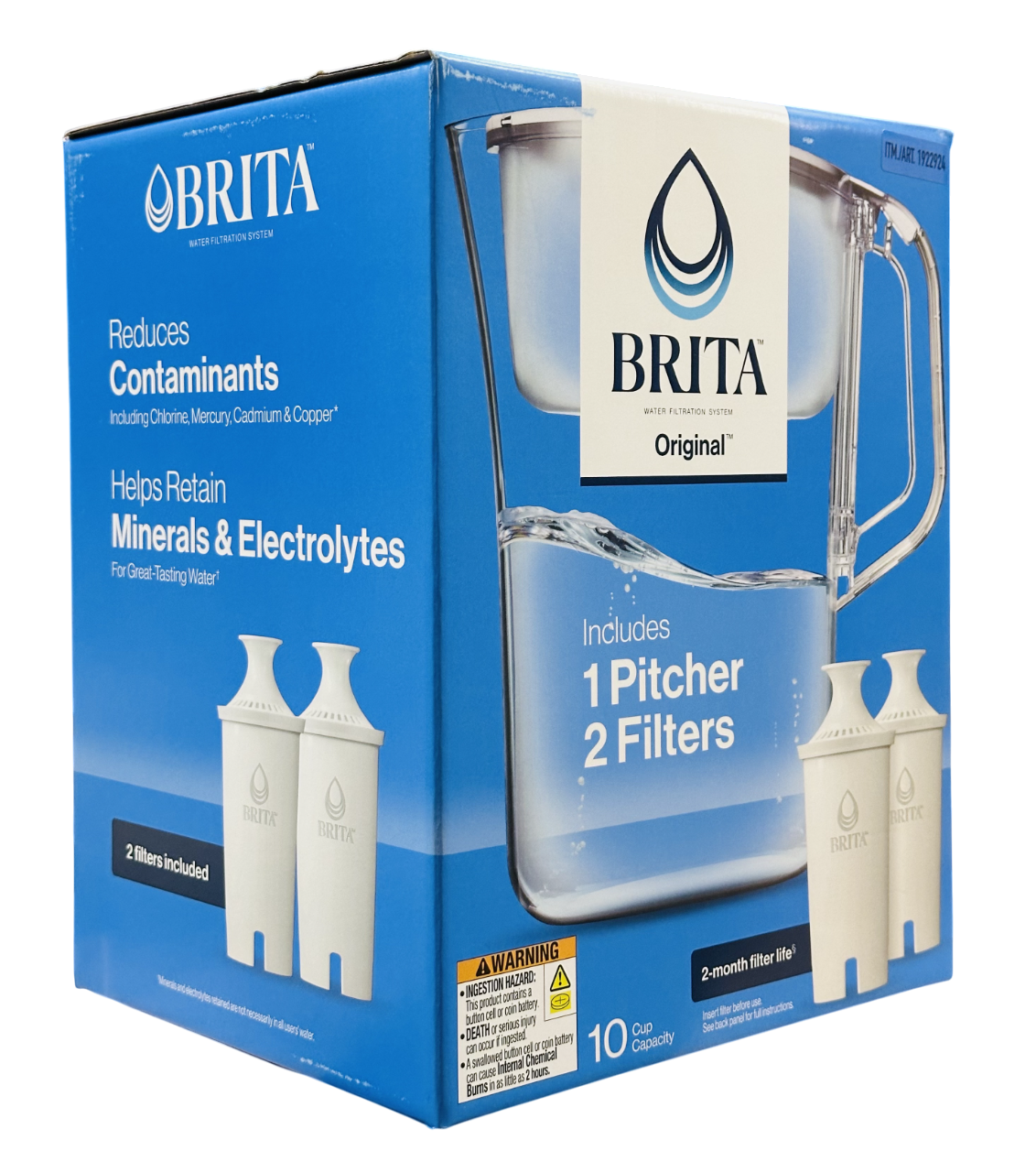 Brita 10-Cup Capacity Original Water Filtration Pitcher, (1 Pitcher ...