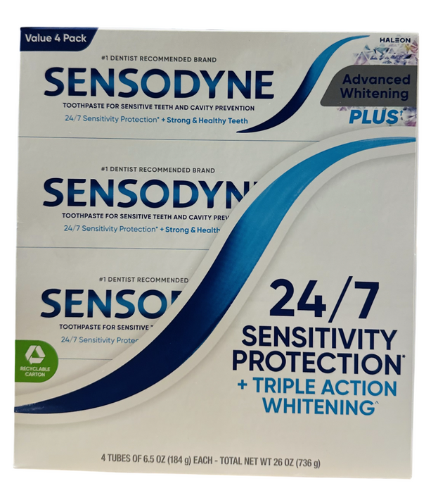 SENSODYNE 4-pack Advanced Whitening Toothpaste, 6.5 oz