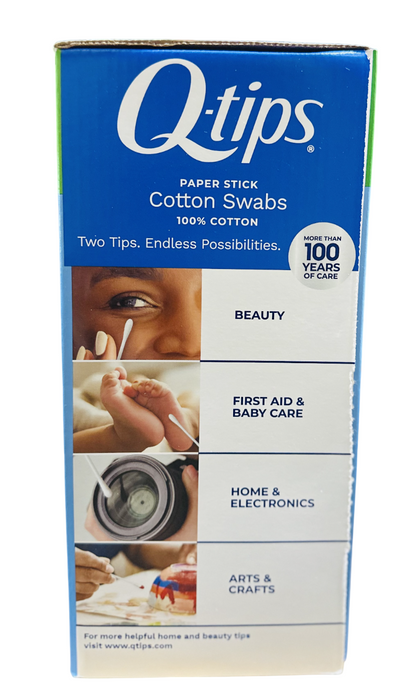 Q-tips 1875ct Cotton Swabs 3 Pack (3 x 625ct) – 100% Cotton, Paper Stick