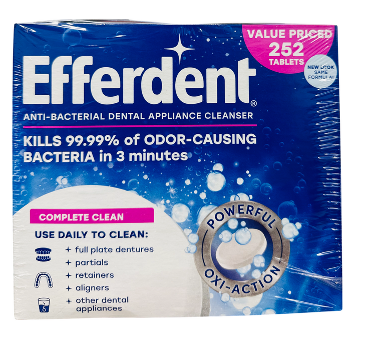 Efferdent 252ct Anti-Bacterial Dental Appliance Cleanser Tablets
