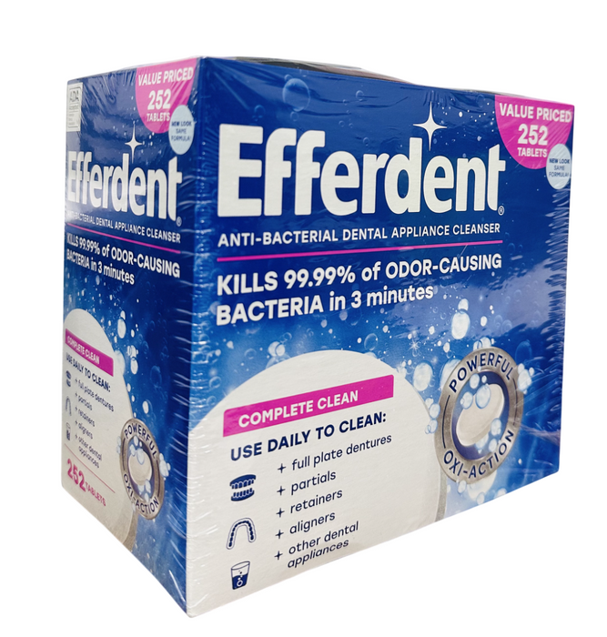Efferdent 252ct Anti-Bacterial Dental Appliance Cleanser Tablets