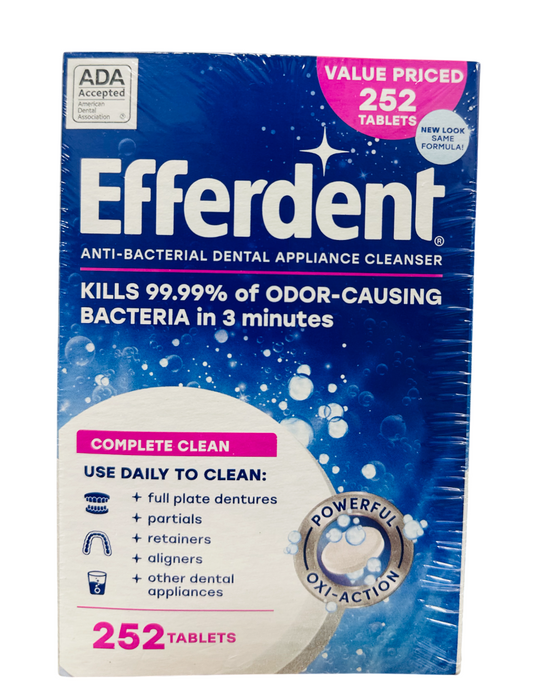 Efferdent 252ct Anti-Bacterial Dental Appliance Cleanser Tablets