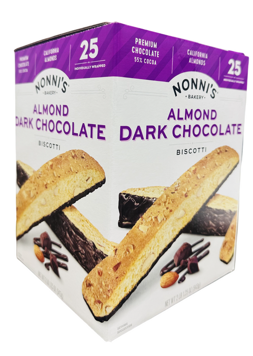 Nonni's 25ct Almond Dark Chocolate Biscotti, 2 lb 1.25 oz