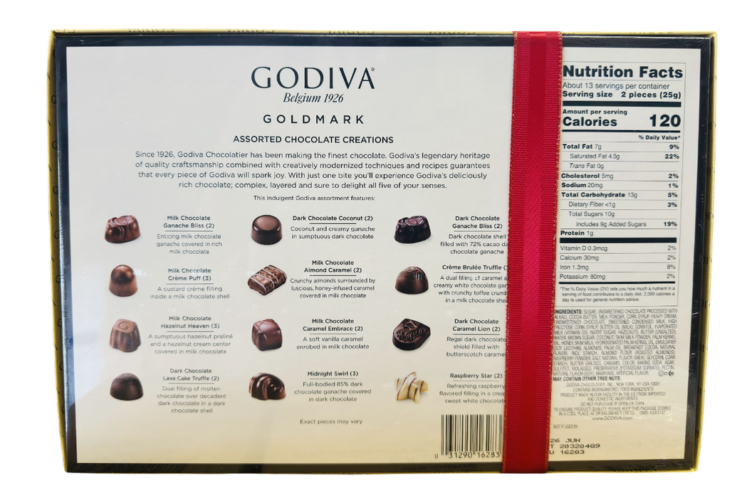 Godiva Belgium 27 Pieces Assorted Chocolates, 11.3 oz