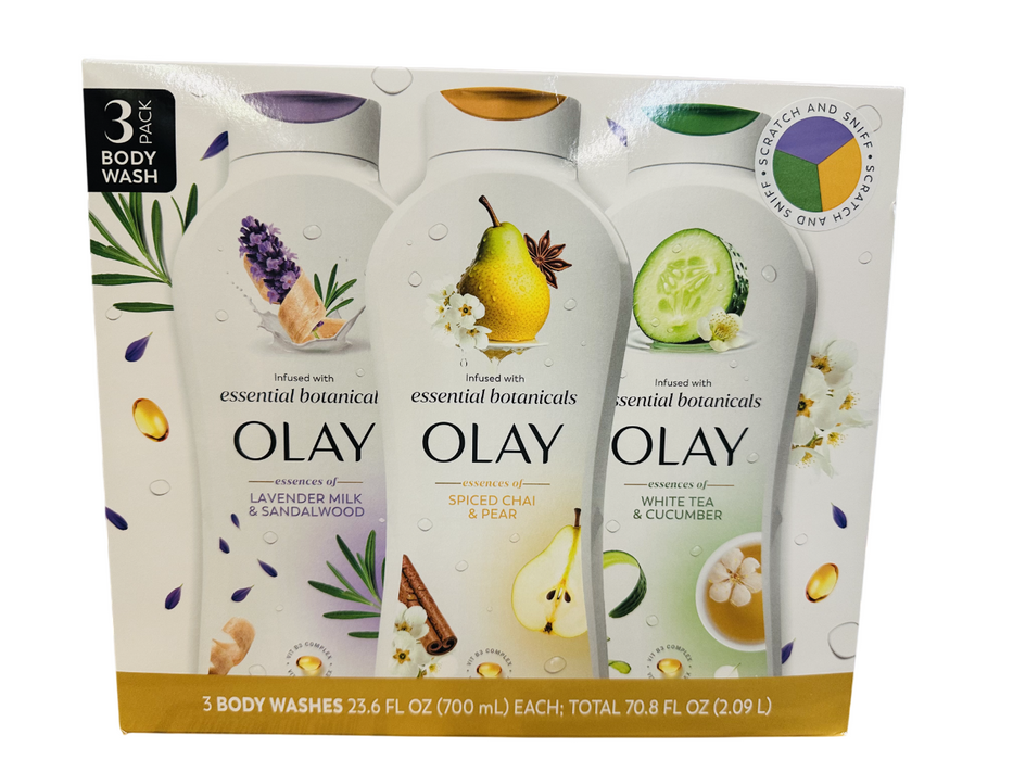 Olay 3ct Essential Botanicals Body Wash Variety Pack, 23.6 fl oz Each