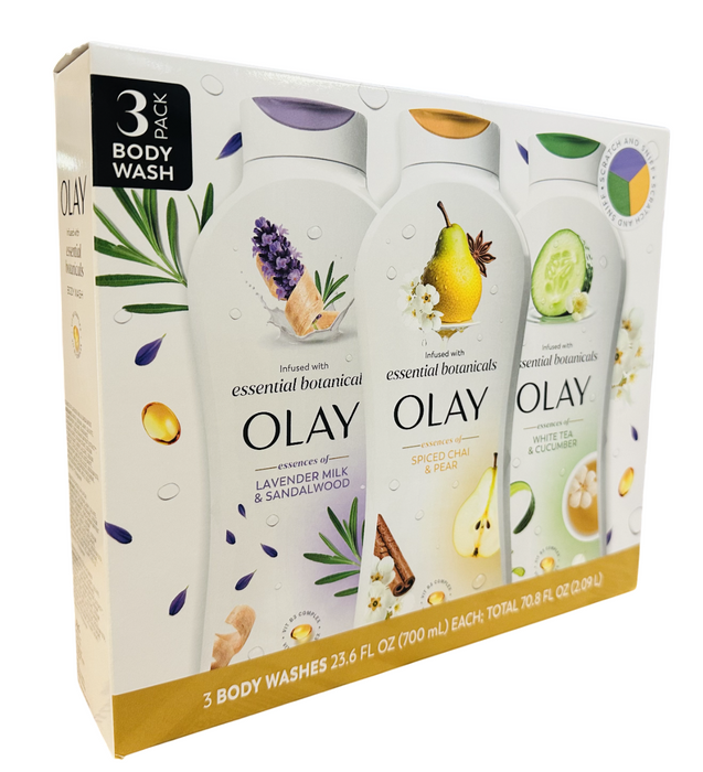 Olay 3ct Essential Botanicals Body Wash Variety Pack, 23.6 fl oz Each