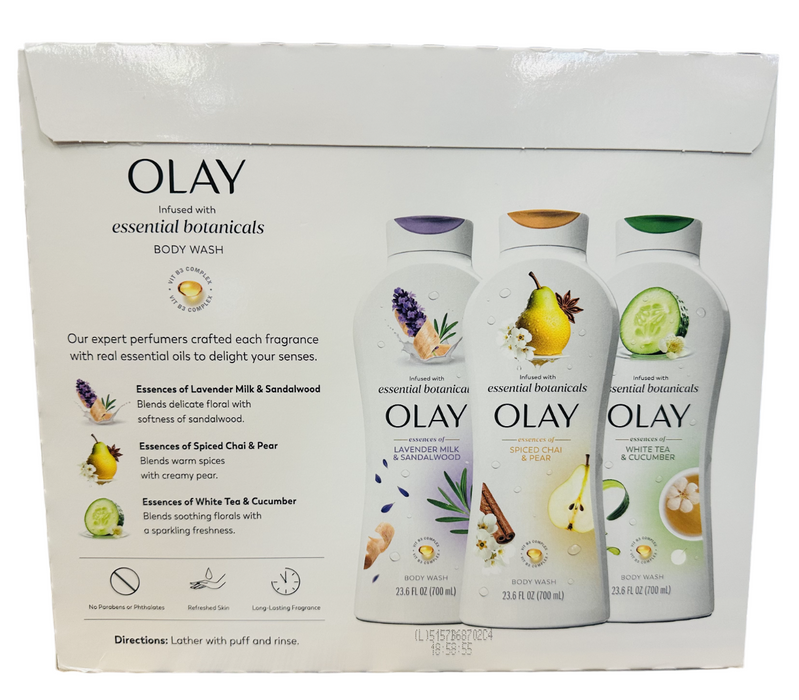 Olay 3ct Essential Botanicals Body Wash Variety Pack, 23.6 fl oz Each