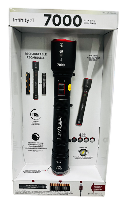 Infinity X1 7000 Lumens Dual Power Flashlight