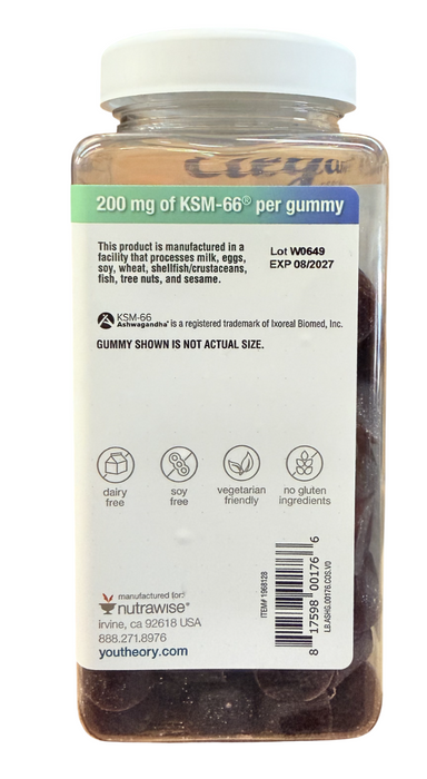 Ashwagandha   Gummies 180ct – 200mg  KSM-66® Each, Mixed Berry Flavor
