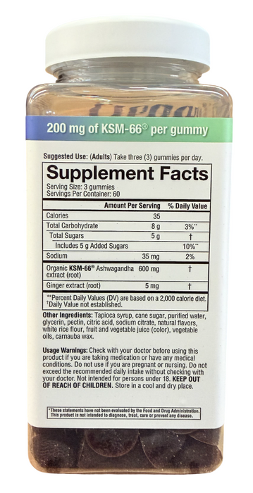 Ashwagandha   Gummies 180ct – 200mg  KSM-66® Each, Mixed Berry Flavor