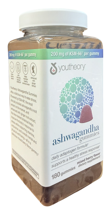 Ashwagandha   Gummies 180ct – 200mg  KSM-66® Each, Mixed Berry Flavor