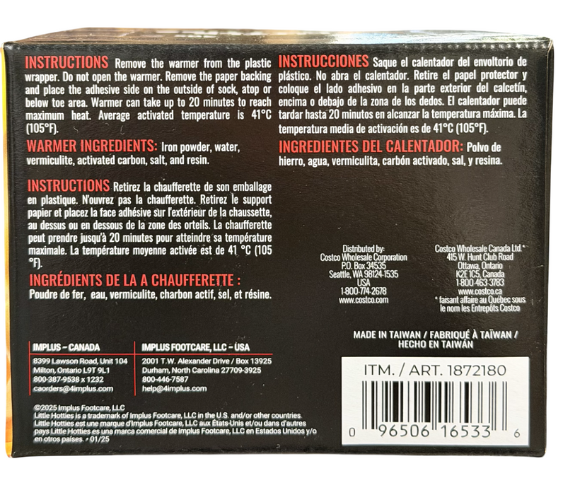 Little Hotties Adhesive Toe Warmers 30 Pairs – Air-Activated, Up to 5 Hours of Heat