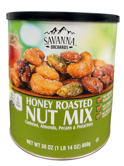 Savanna Orchards 30oz Honey Roasted Nut Mix – Cashews, Almonds, Pecans & Pistachios