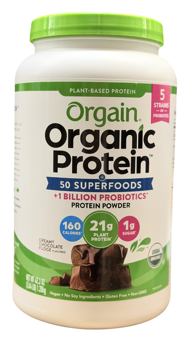 Organic Protein + 50 Superfoods Protein Powder – Creamy Chocolate Fudge – 2.74 lbs (1.24kg)