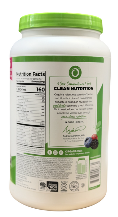 Organic Protein + 50 Superfoods Protein Powder – Creamy Chocolate Fudge – 2.74 lbs (1.24kg)