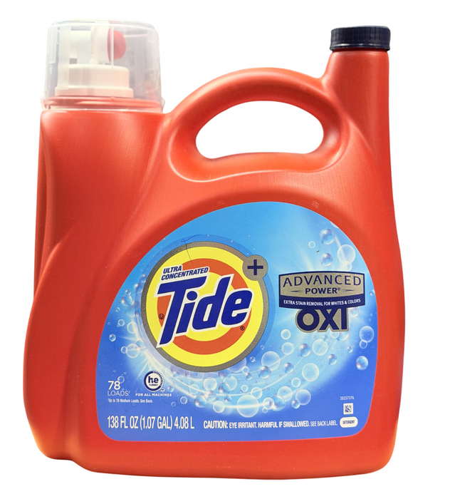 Tide 78 Loads Ultra Concentrated Advanced Power OXI Liquid Laundry Detergent 138oz