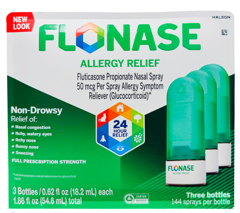 Flonase 144ct Allergy Relief Nasal Spray – 3 Bottles (144 Sprays Each)