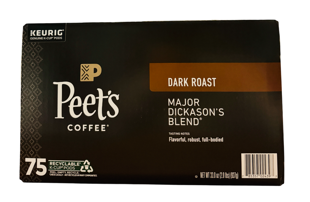 Peet’s Coffee 75ct Dark Roast K-Cup Pods – Major Dickason’s Blend