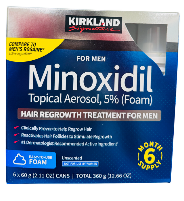 Kirkland Minoxidil 5% Foam OTC for Men – 6-Month Supply