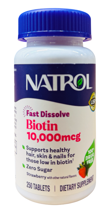 Natrol BEAUTY - 250ct Biotin tablets - 10000 mcg.