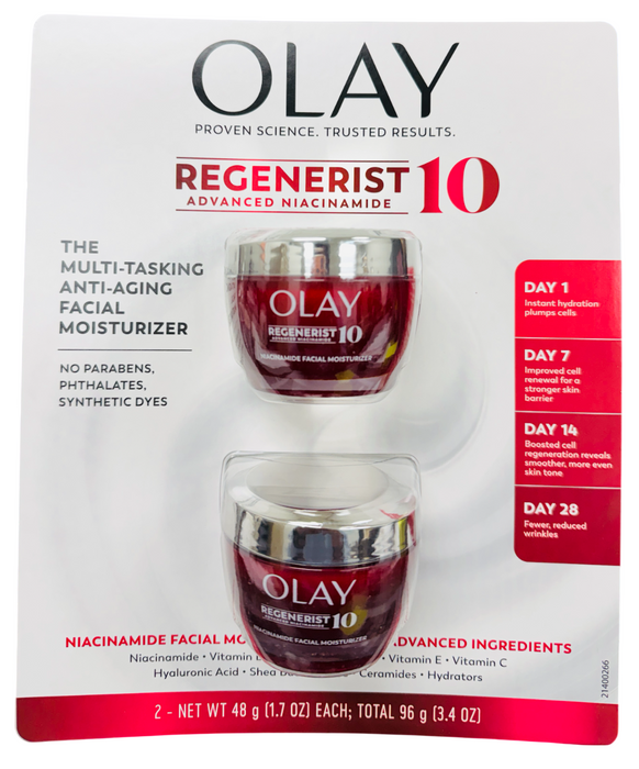 Olay 2-Pack Regenerist 10 Advanced Niacinamide Facial Moisturizer, 1.7 oz Each