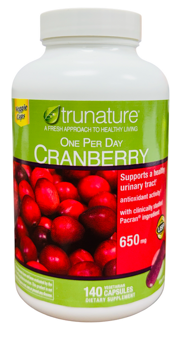 Trunature 140ct Pacran Cranberry, 650mg Vegetarian Capsules