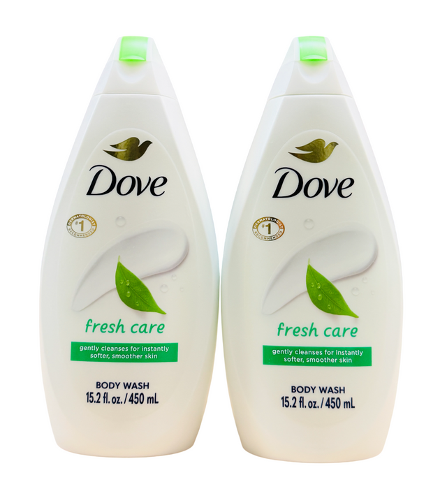 Dove 2ct Fresh Care Body Wash 15.2 fl oz / 450 mL Each